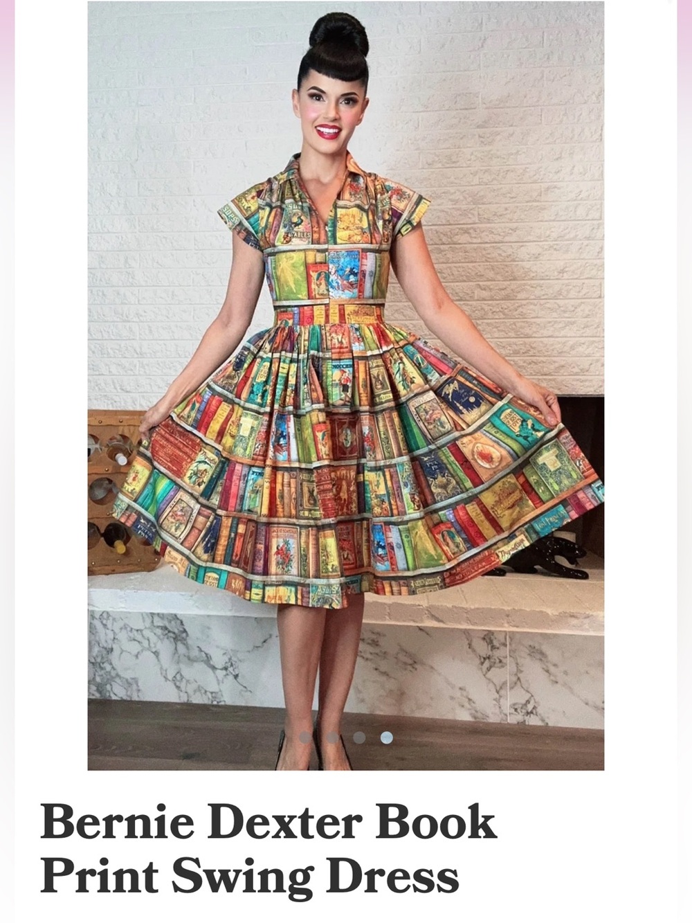 Bernie Dexter Book Print Swing Dress - Small